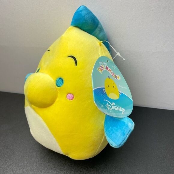 New Disney Squishmallows Little Mermain Flounder 8” - Picture 4 of 9